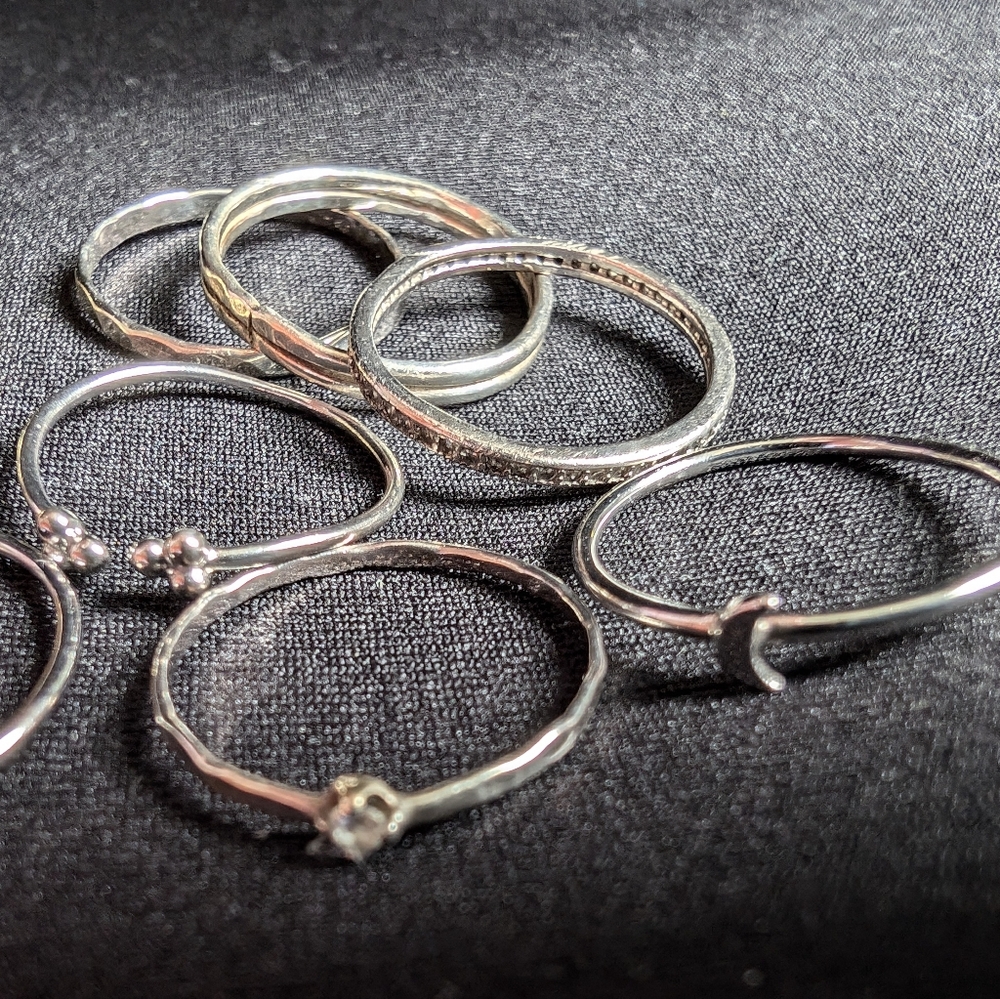 Sterling Silver Stacking Rings Bundle - image 3